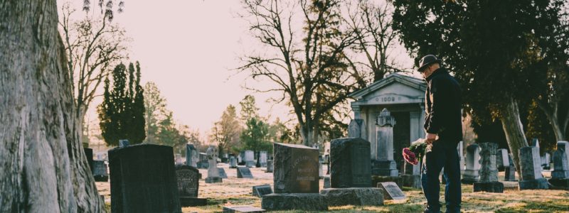 man at the cemetery